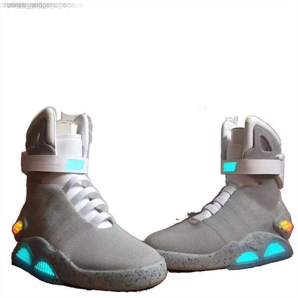 

2023 men shoes back to the future automatic laces air mag sneakers marty mcfly's led shoes back to the future glow in dark gray mcflys, Black