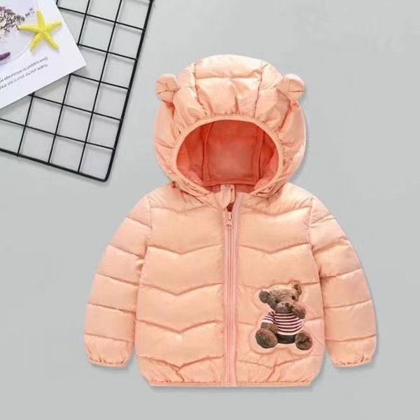 

winter down coats for kids baby boys girls light padded jacket bear ear hooded infant toddler boys lightweight, Blue;gray