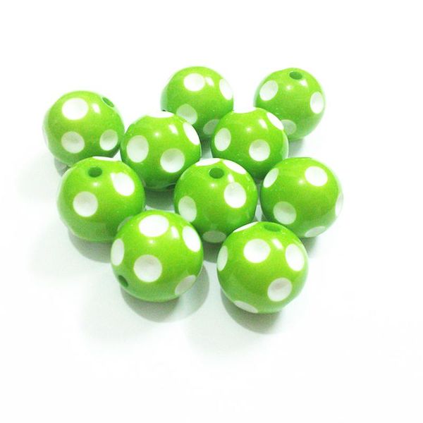 

crystal 20mm 100pcs/lot light green acrylic polka dot beads for chunky jewelry