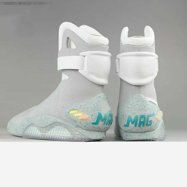 

automatic laces air mag sneakers marty mcfly's led shoes back to the future glow in the dark gray boots mcflys sneakers with box qu us, Black