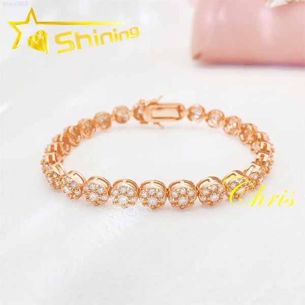 

iced out moissanite jewelry 925 silver gold plated tennis bracelet moissanite diamond tennis chain