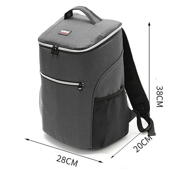 

bangle 20l 600d oxford big cooler bag thermo lunch picnic box insulated cool backpack ice pack fresh carrier thermal shoulder bags, Black