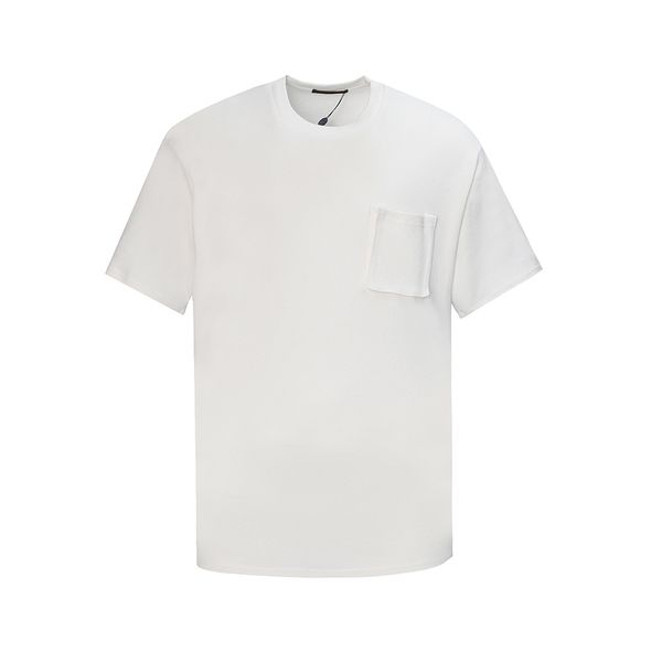 

23ss new made in italy woman men's t-shirts high end classic 3d pocket simple solid color tee summer limited beach breathable street fa, White;black