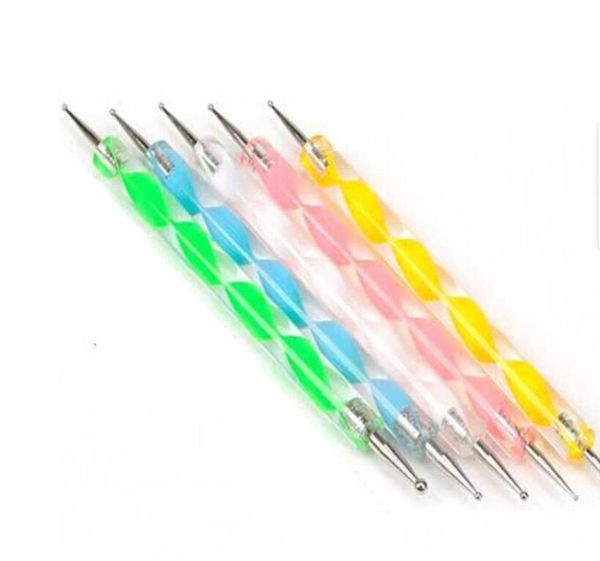 

5pcsset twoway dotting pen marbleizing painting tool nail art dot set8082400, Silver