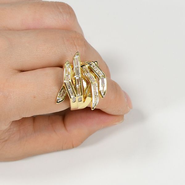 

solitaire ring adjustable ring zircon fashion ring clear cubic zirconia gold plated jewelry women rings set wedding for girls, Golden;silver