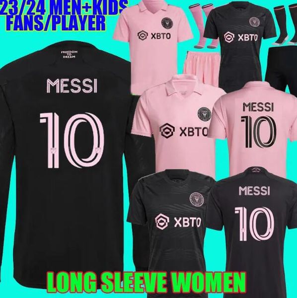 

2023 2024 inter miami soccer jerseys cf messis campana beckham 23 24 football men kids fans version version shirt kits child full sets unifo, Black;yellow