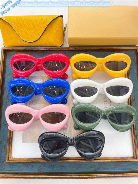 

luxury brands design designer brand sunglasses uv400 2023 new bubble sunglass big frame cat's ey sunglass men's and women's i, White;black