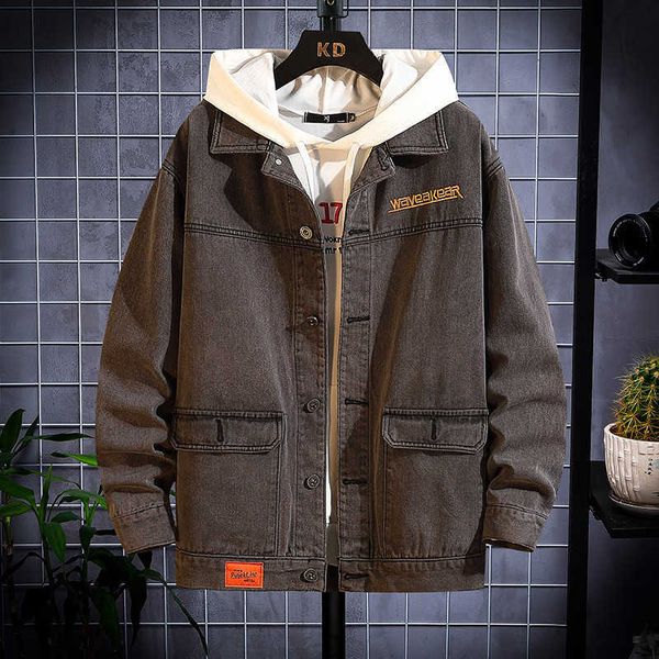 

jacket men's spring and autumn new student casual outerwear trend work wear casual top, Black;brown