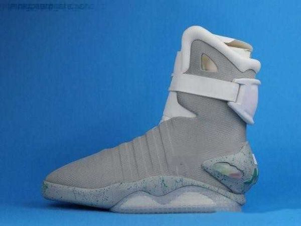 

air mag automatic laces casual shoe sneakers marty mcfly's led shoes man back to the future glow in the dark gray boots mcflys sneaker, Black