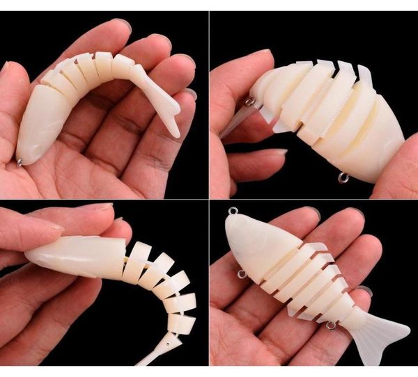 

unpainted blank body for diy 7 segments lifelike fishing lure 96cm 14g multisection swimbait realistic6471599