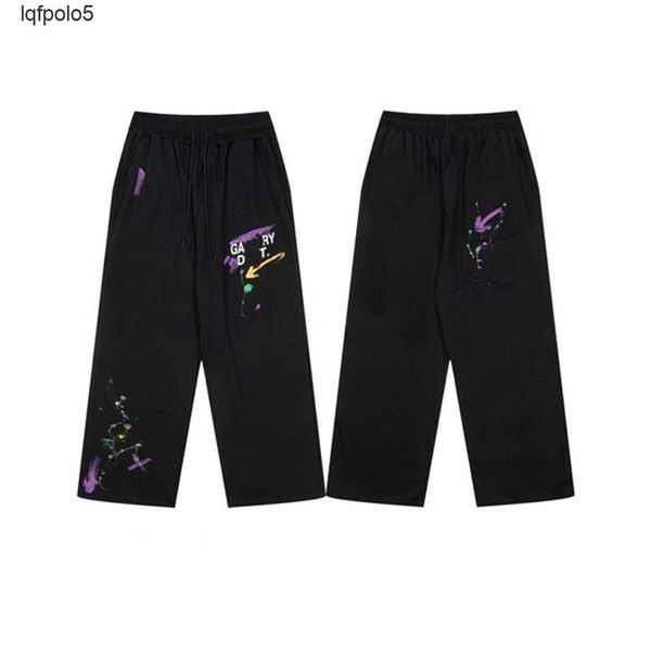 

designer luxurys mens jeans pants galleryes sweat pants depts speckled letter print men's women's couple loose casual pant d4ar d4, Black
