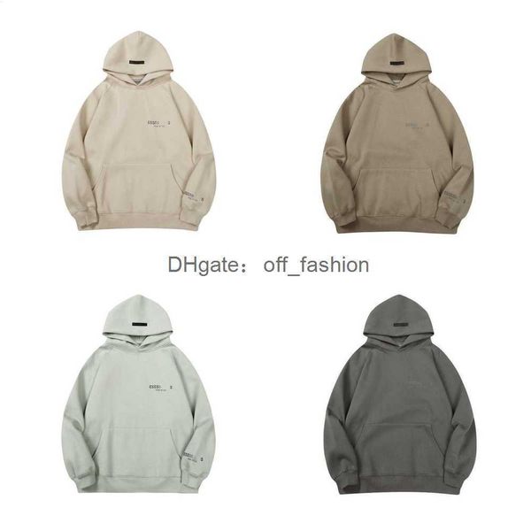 

fashion ess designer hoody hoodie fog double line ess2023 new men's and women's round neck sweater flocking lovers loose plush pul, Black