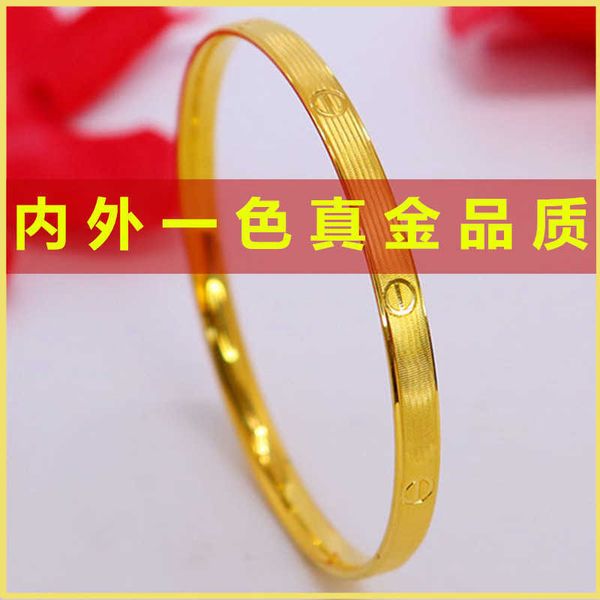 

selling funds new light luxury niche card gold bracelet with color retention fashionable and versatile design sense solid for wedding, Black