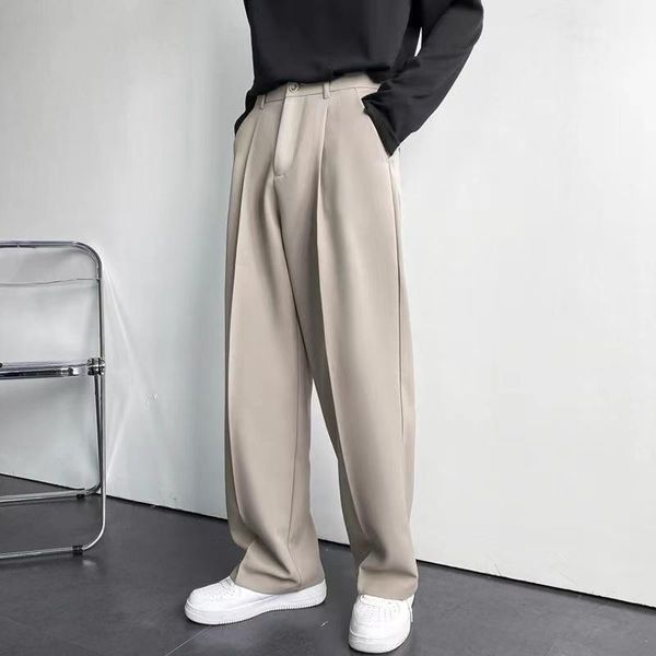 

blazers 2022 men's loose solid color trousers highquality fashion trend casual pants japanese style formal business suit pants 2838, White;black