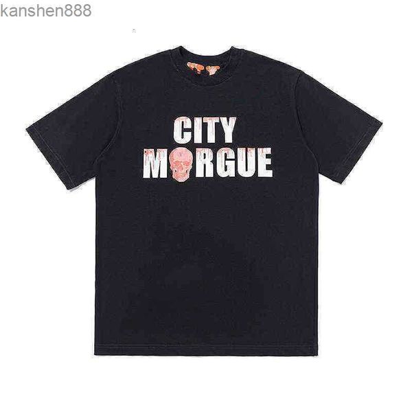 

fashion summer brand skull dog letter big v loose short sleeve men's and women's casual t-shirt, White;black