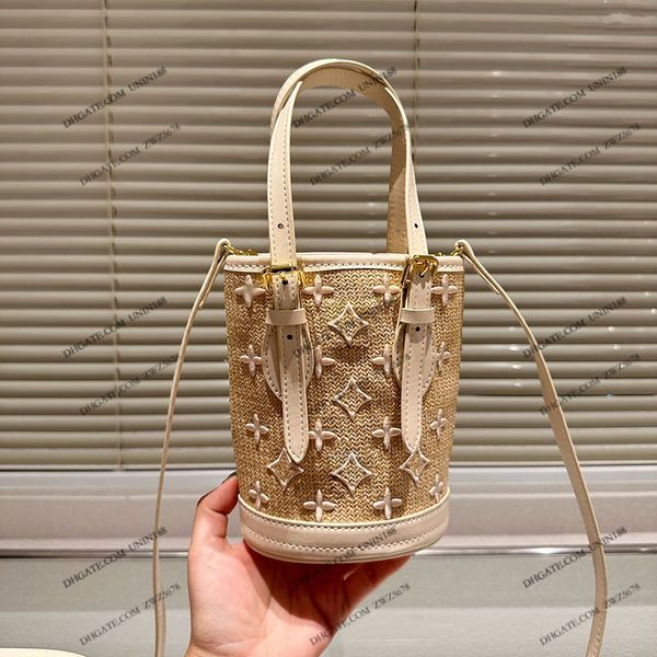 

23ss women men luxurys designer totes bags bucket handbag embroidery flowers shouder crossbody ladies handbags flowers original hardware pou