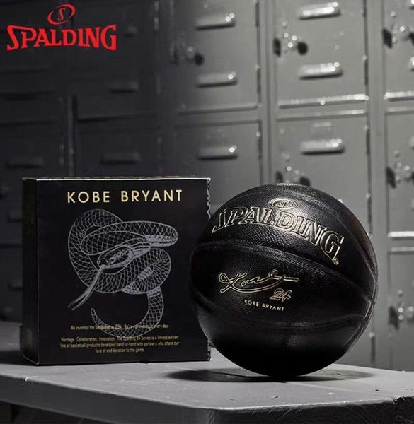 

new spalding 24k black mamba merch basketball 76419z commemorative edition pu snake serpentine match basketball ball size 7 with 3783693