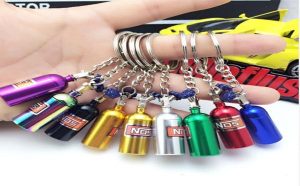 

car keychain pendant jewelry for women men mini keyring random color nos turbo nitrogen bottle metal key chain key ring holder8575616, Silver