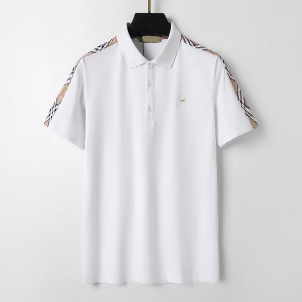 

fashion polo man business casual b polo polo shirt tee short sleeve t-shirts designer loose tees casual black white t shirt luxe plain t shi, White;black