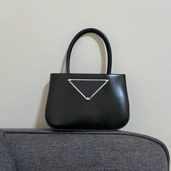 

solid color triangle badge women mini tote bag leather quilted silver hardware handbag birkin multi pocket crossbody shoulder coin purse cos