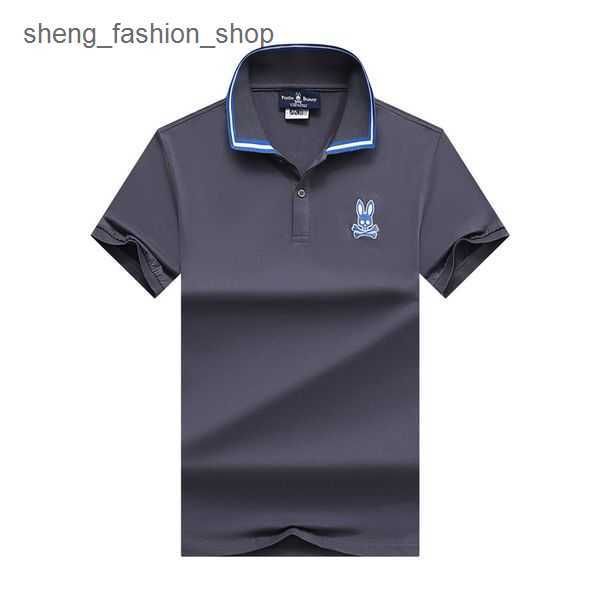 

2023 new mens polos combed cotton summer clothing short sleeve business design animal pattern psycho bunny t shirt casual striped designer 1, White;black