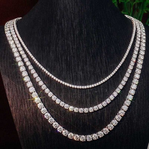 

glory pace iced out black moissanite tennis bracelet 925 silver 3mm 4mm 5mm moissanite diamond tennis necklace wholesale