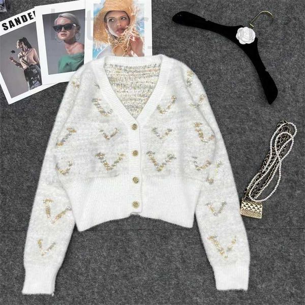 

women's sweaters designer woolen outwear all embroidered cardigan female long sleeve jumper round neck sweater jacket 69ro, White;black