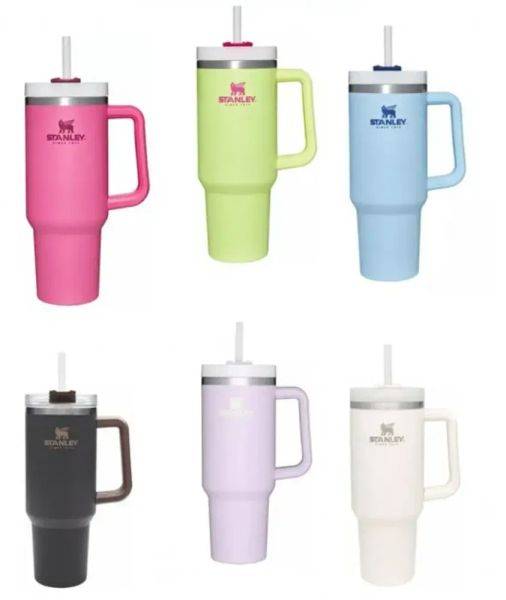

stanley quencher h2.0 40oz tumblers cups with handle lids and straw reusable insulated stainless steel car mugs big capacity water bottles