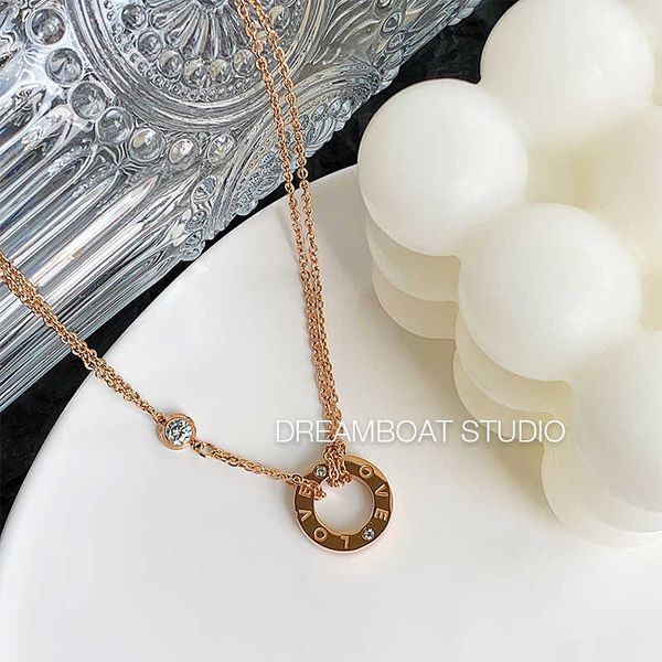 

designer new dreamboatlove necklace women's clavicle chain titanium steel simple pendant plated 18k rose gold jewelry, Silver