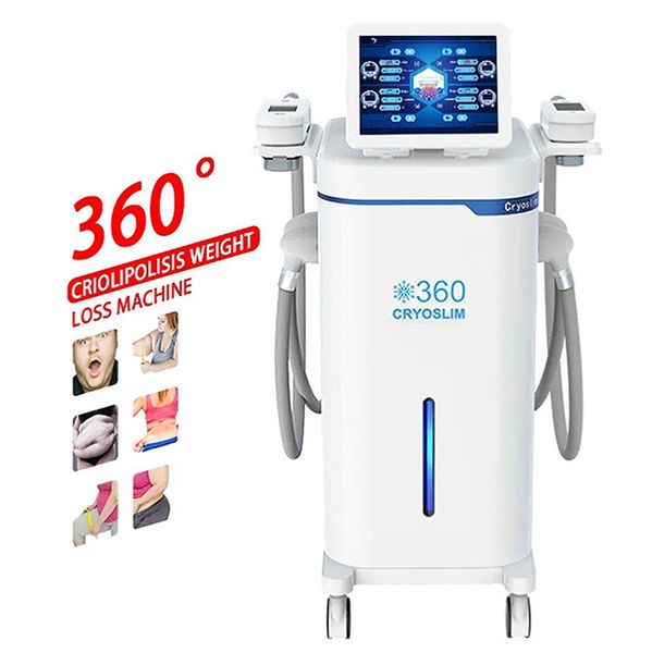 

2023 360 vacuum cryolipolysis slimming machine face and body adipose reduction fat e cryotherapy beauty quipment 4 cryo handles