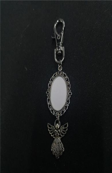 

sublimation blank baptism keychains with wing key ring heat transfer printing materials2048129, Silver
