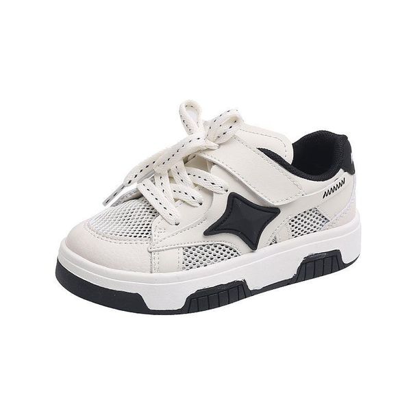 

sneakers baby shoes kids casual children summer single mesh board white breathable boys girls f14411, Black;red