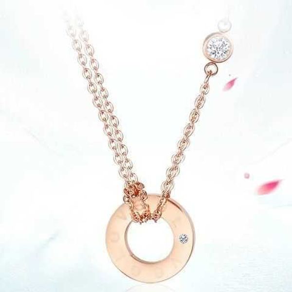 

designer new star necklace with the same style circular ring letter love double layer neck chain trendy and exquisite collarbone for women, Silver