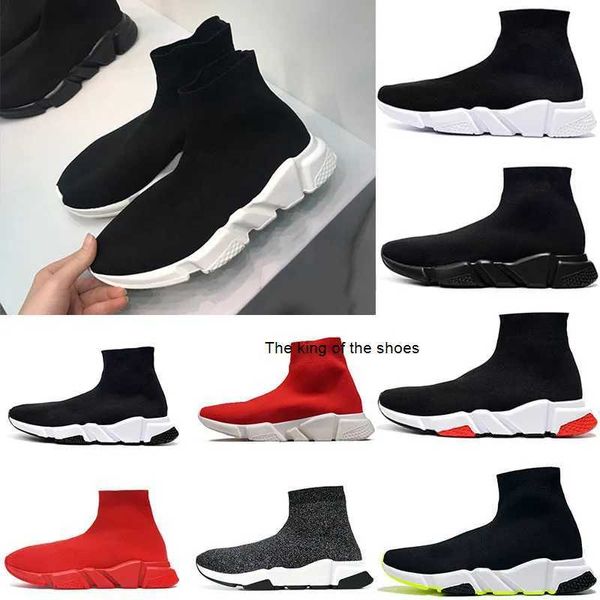 

2023 sock shoes men women graffiti white black red beige pink clear sole lace-up neon yellow mens womens socks speed runner trainers flat pl