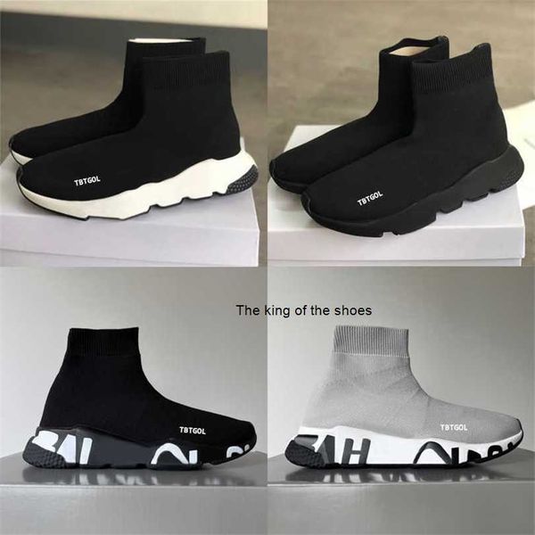 

men socks shoe stretch trainer designer sneakers men knit mid-trainer sock sneakers casual shoes runner shoes 36-46 with box no017a, Black