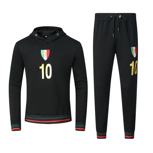 

sportswear brand logo printed men's suit spring and autumn sportswear sports suit leisure sports suit hooded pants men's jogging s, Gray