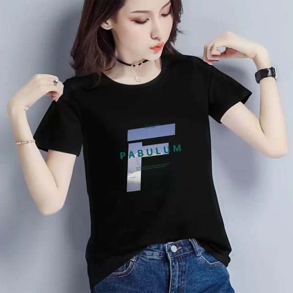 

women's t-shirt short sleeves tshirt designer t shirt lady hoodie letters printed cotton tee anine bing summer fashion women cresw neck, White;black