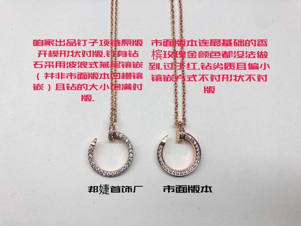 

selling item c card nail necklace s925 sterling silver high edition diamond 18k rose gold women's clavicle chain, Black