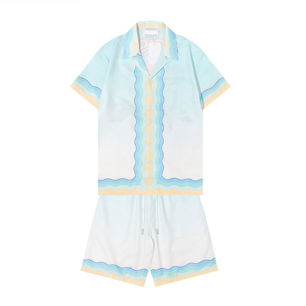 

fashion designer hawaii beach casual shirt set summer men's business shirt short sleeve loose shirt asian size -xxxl a62, White;black