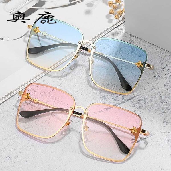 

new square large frame ladies' colorful sunglasses decorative glasses, White;black