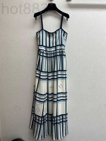 

basic & casual dresses designer summer new french holiday style celebrity sweet temperament fashion stripe sling dress for women gx7p, Black;gray