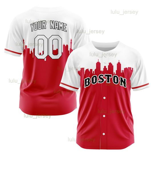 

custom baseball jersey boston shirts printed personalized name number uniforms for men women youth plus size, Blue;black