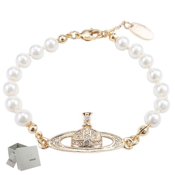 

saturn bracelet pearl beaded strand diamond tennis planet bracelets woman gold designer jewelryfashion accessories, Black