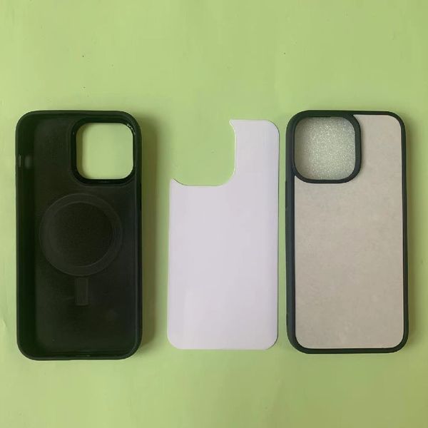 

sublimation blank magnetic phone case for iphone 14 pro max 13 14 plus compatible with magsafe 2d rubber case blanks with plastic insert