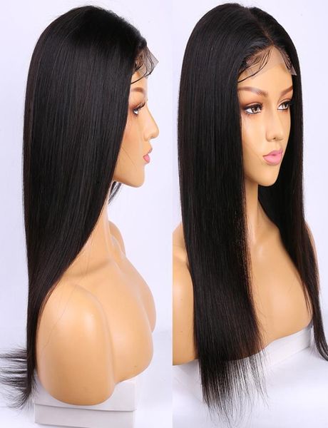 

pre plucked hd transparent lace wig brazilian straight 13x6 glueless lace front human hair wigs7086182, Black