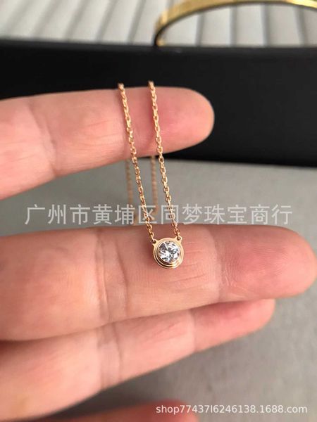 

counter quality v-gold material c card threaded necklace with rose gold temperament fashionable and minimalist collarbone chain, Black