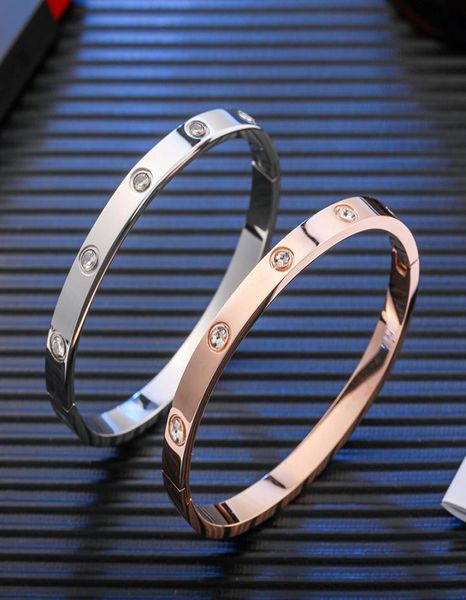 

new selling titanium steel bangle rose gold couples bracelet men and women valentine039s day bracelets1638892, Black