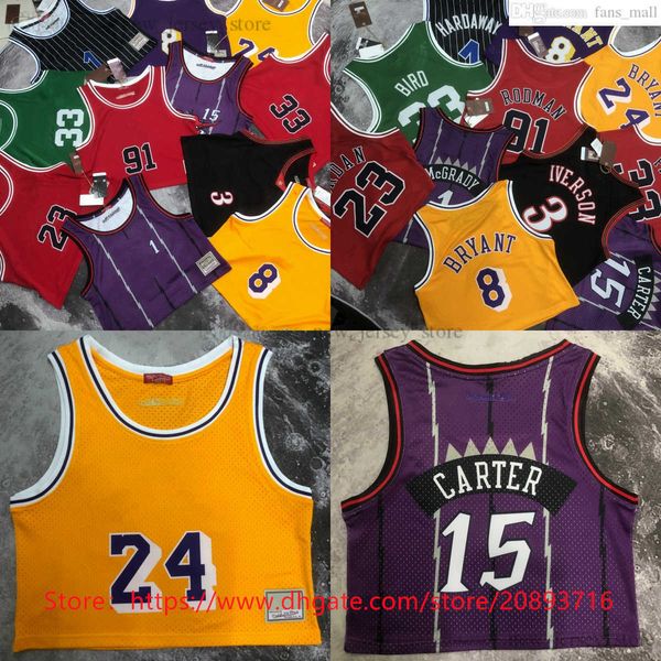 

mitchell and ness basketball allen iverson jersey hardwood women vince carter dennis rodman penny hardaway tracy mcgrady bird pippen jerseys, Black;red