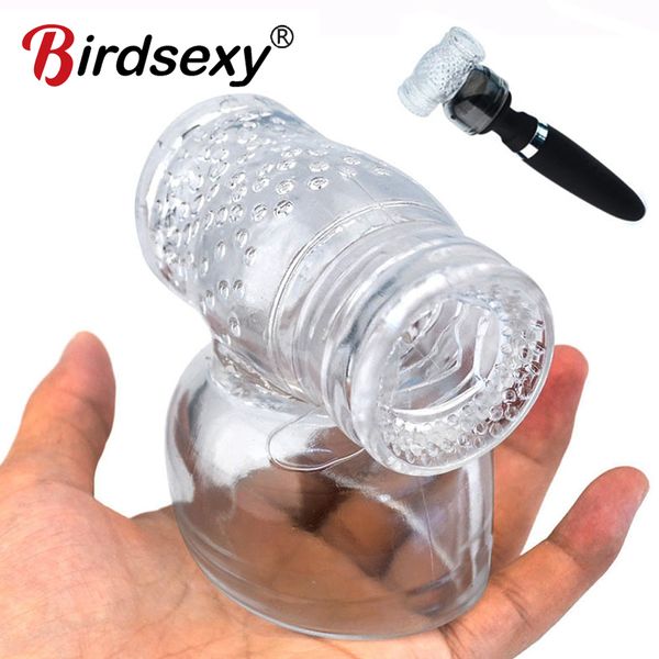

womens robe transparent big av wand headgear vibrators caps for male toys magic wand head accessories body massage sr