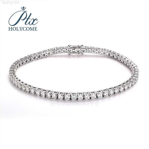 

holycome gra vvs bracelet 925 sterling silver moissanite tennis chain 3mm for women men
